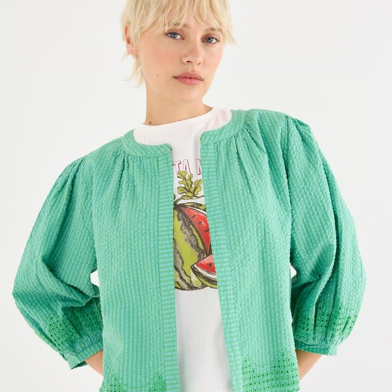 Green Striped Jacket